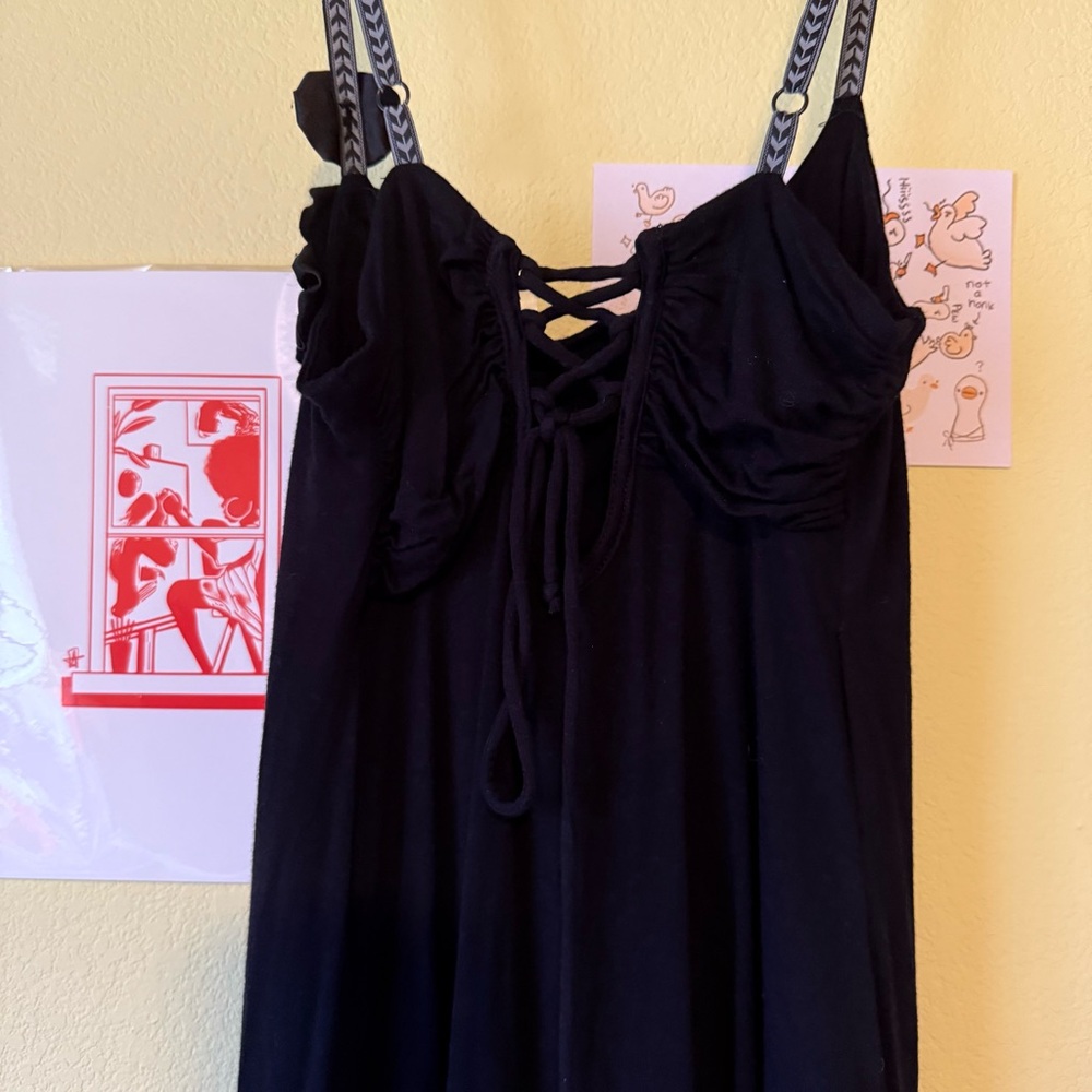 Unique Black Rhinestone Flower Dress - Picture 4 of 5